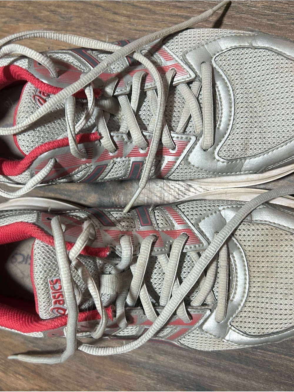 ASICS Women's Running Sneakers - Light Gray with Coral Accents